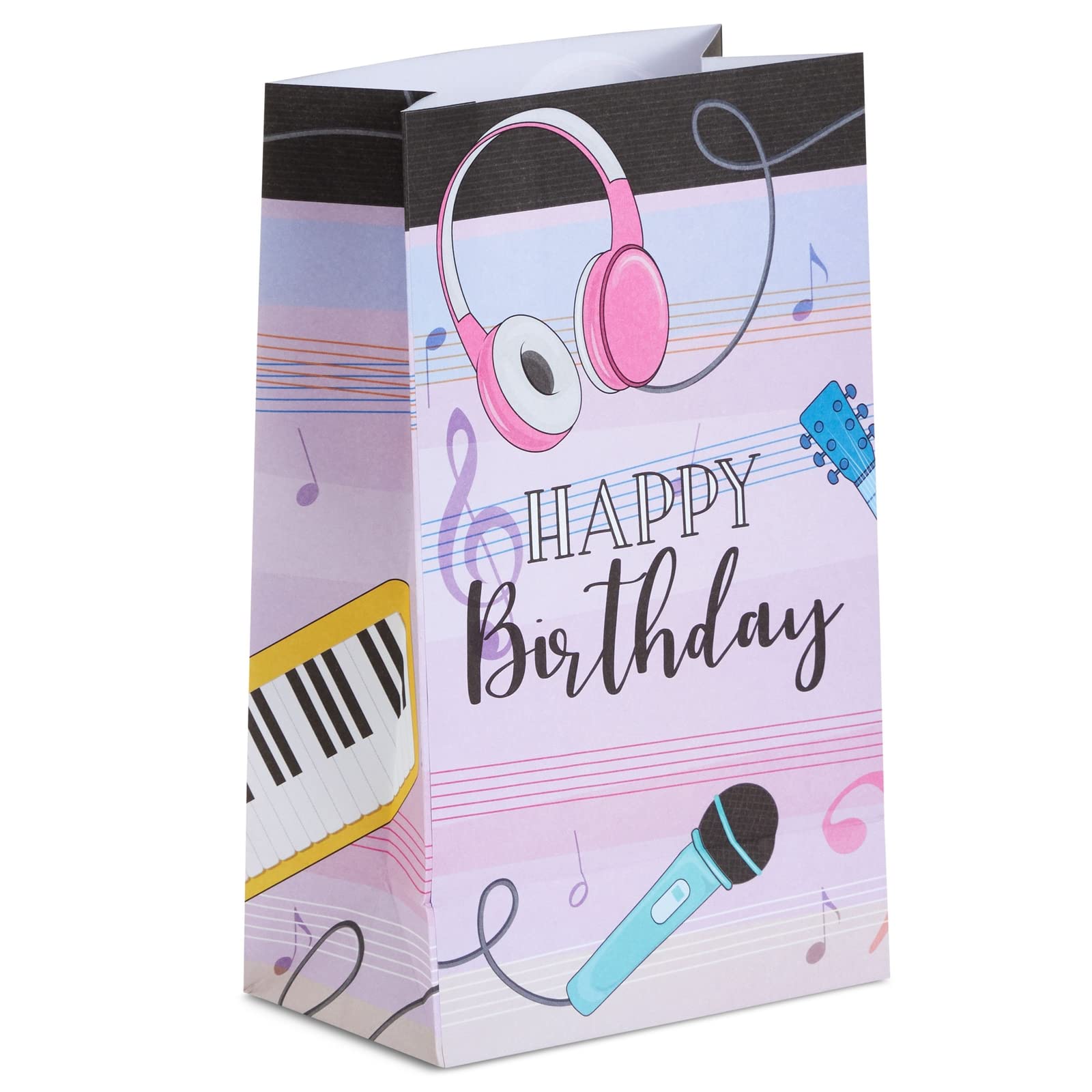 Sparkle and Bash 207 Pieces Music Birthday Party Supplies with Plates, Napkins, Cups, Tablecloth, Cutlery, Banner, Favor Bags, Balloons (Serves 24)