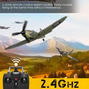 RC Plane Spitfire Fighter 2.4Ghz 4CH Remote Control Aircraft Ready to Fly for Adults Kids Airplane Radio Controlled Plane with Xpilot Stabilization System 761-12