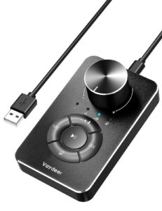 vaydeer multimedia controller knob with mic-mute function and safe volume range setting, usb c port audio adjuster volume controller compatible with win 7/8/10/11 and mac os.