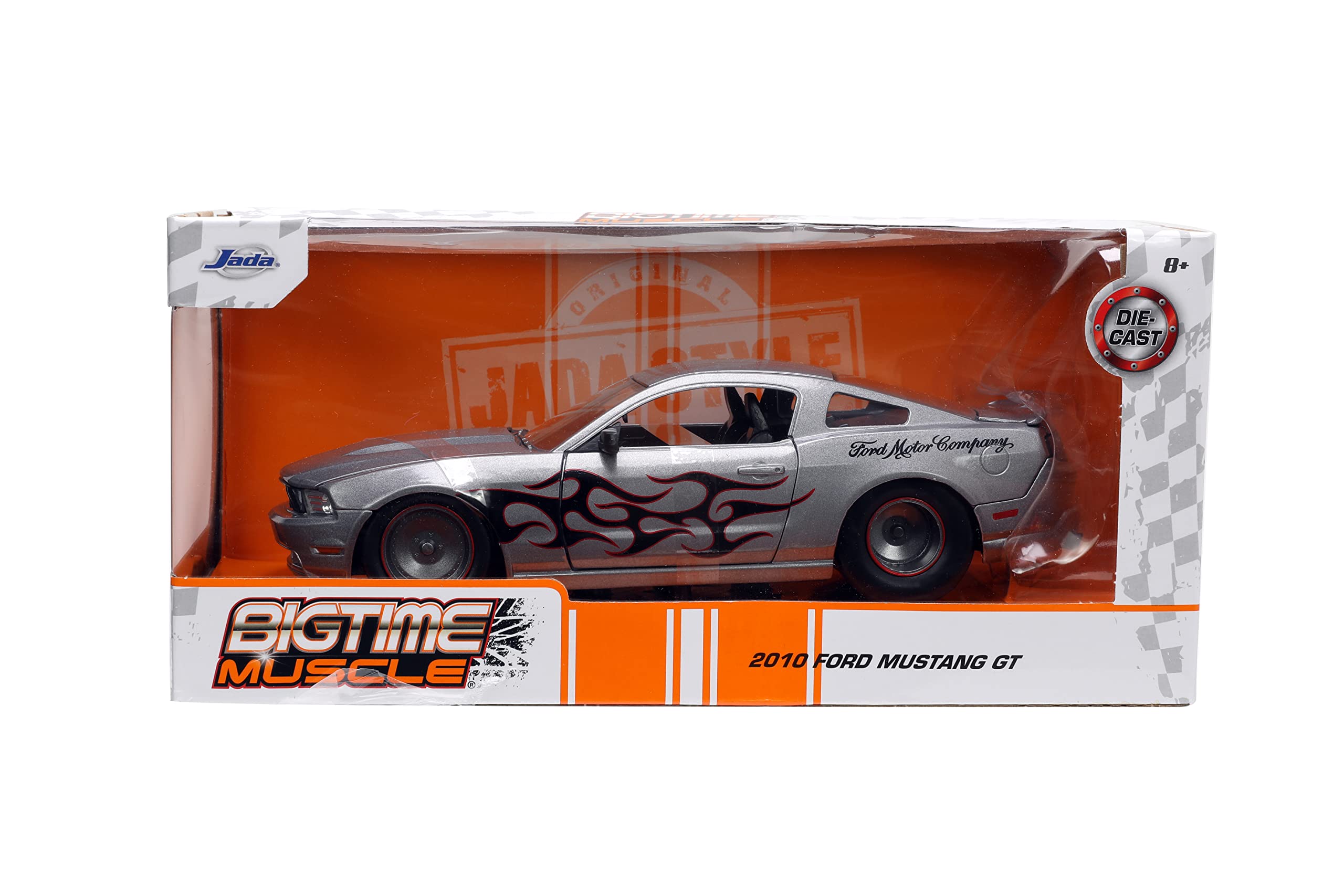 Jada Toys Big Time Muscle 1:24 2010 Ford Mustang GT Die-cast Car, Toys for Kids and Adults, Metallic