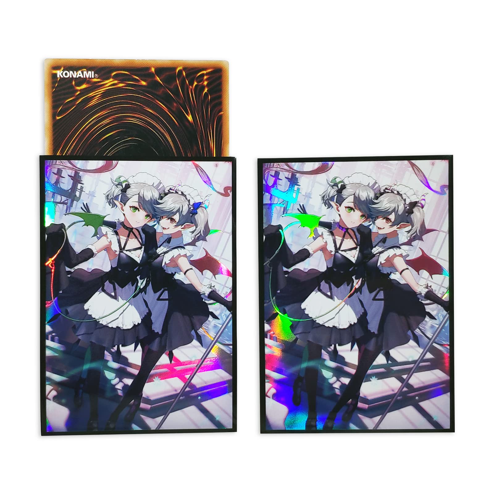 Time Walker Labrynth Servant Arianna - 50ct Holographic Flashing, Cute Anime Girls Arts ,Top Loading Trading Card Sleeves Deck Protector for YuGiOh/Japanese Sized Cards 63x90mm (7)