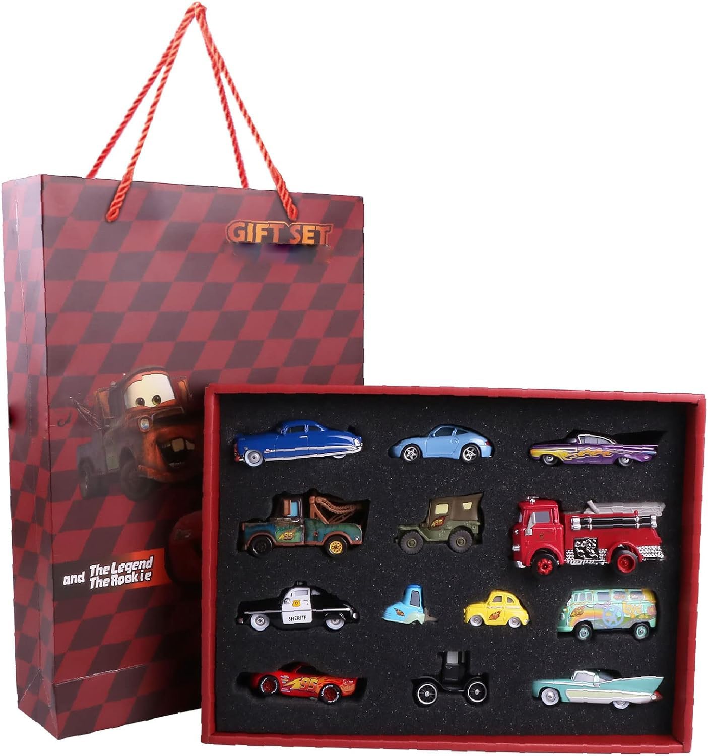 Movie Car 2 3 Mack Uncle Mater Chick Hicks Toys Diecast 1:55 Gift Box Toys Car Play Set Model Vehical for Boys Kids (13pcs)