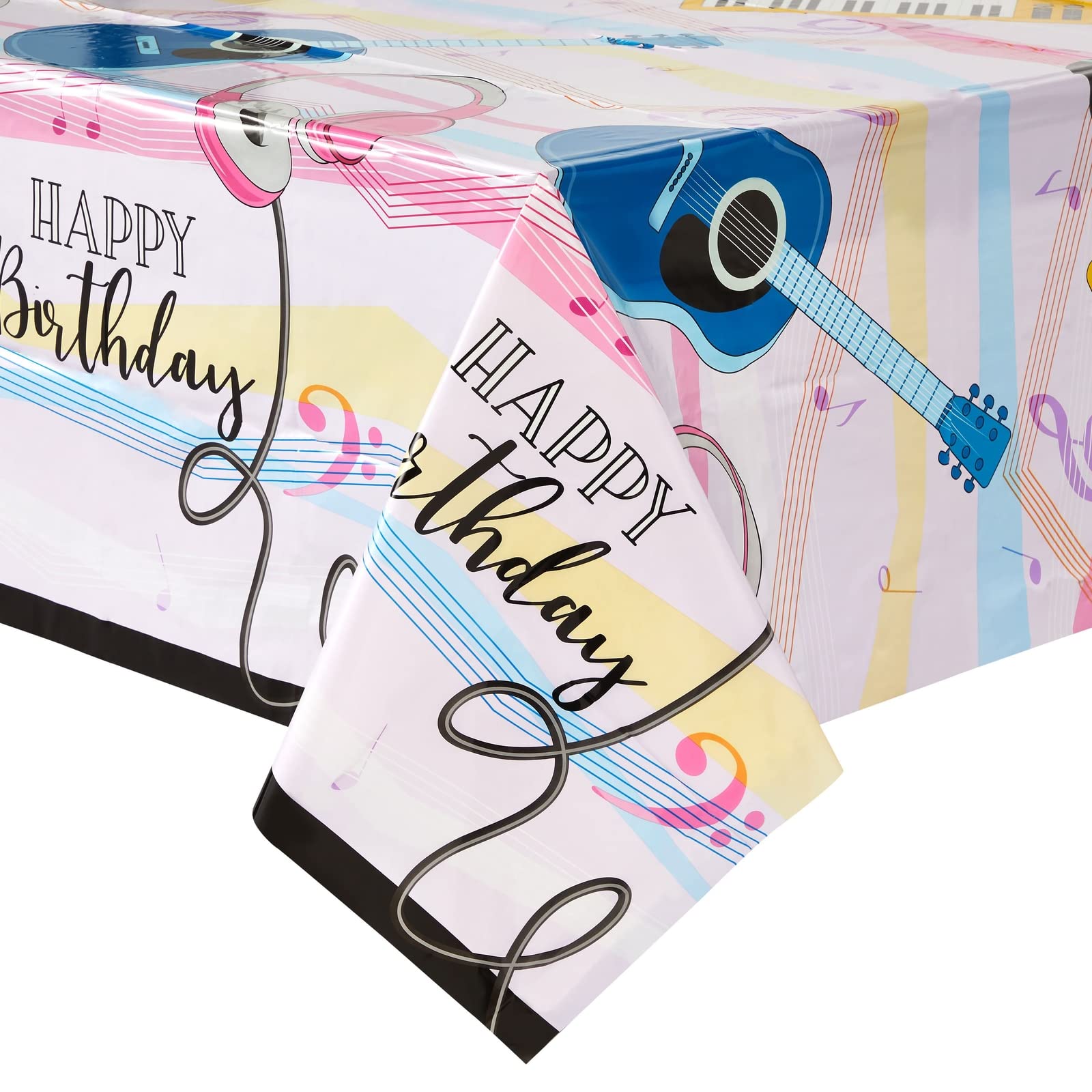 Sparkle and Bash 207 Pieces Music Birthday Party Supplies with Plates, Napkins, Cups, Tablecloth, Cutlery, Banner, Favor Bags, Balloons (Serves 24)