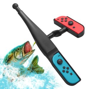 nintendo switch fishing rod, fishing rod hand grip for switch legendary fishing, game handle grip compatible with nintendo switch joycons