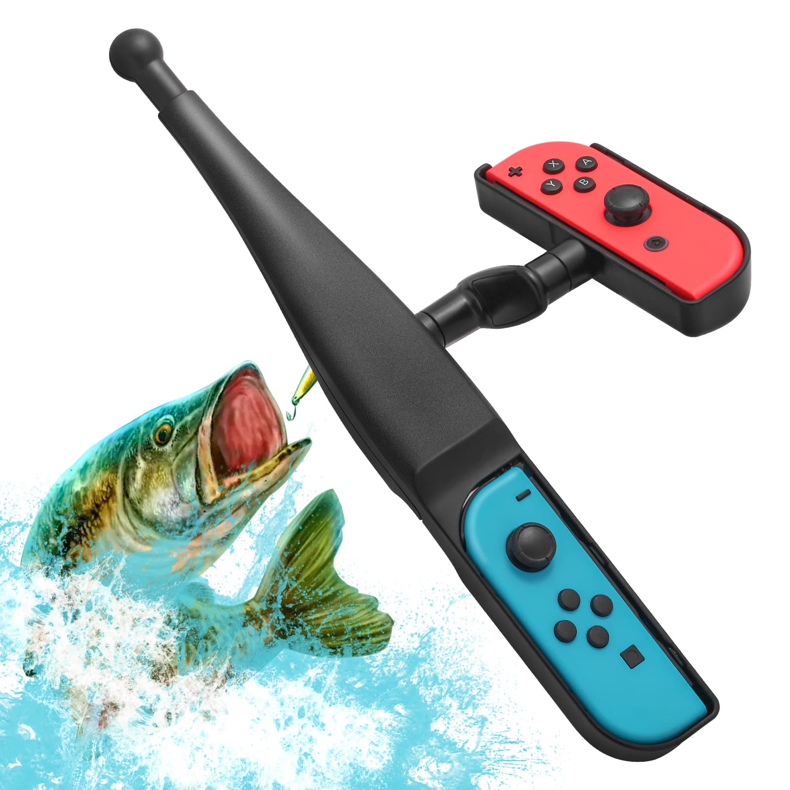 Nintendo Switch Fishing Rod, Fishing Rod Hand Grip for Switch Legendary Fishing, Game Handle Grip Compatible with Nintendo Switch Joycons