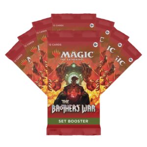 Magic The Gathering The Brothers War Bundle | Transformers Card, 8 Set Boosters, and Accessories