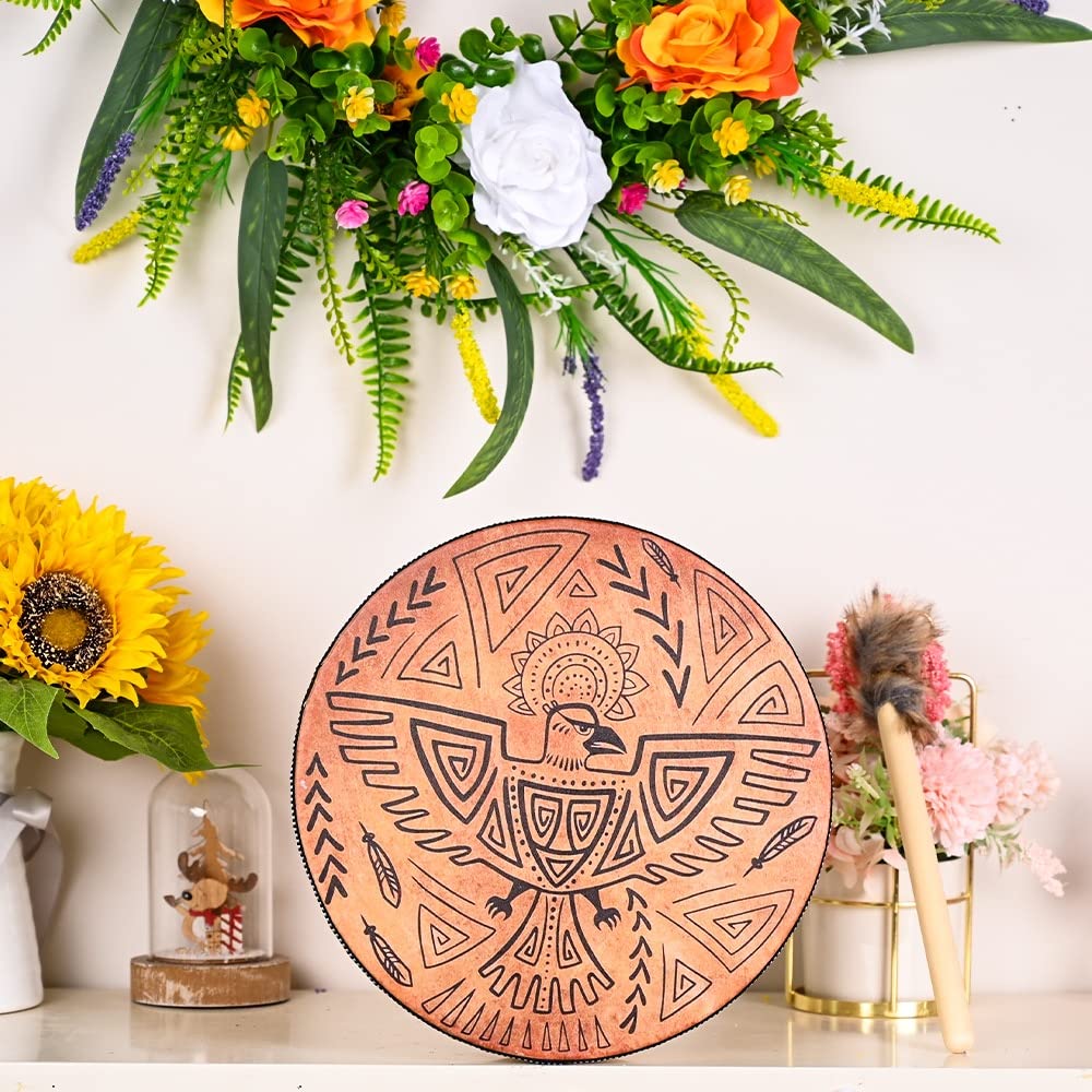 Festival Drum Decoration Percussion Musical Instrument Drum Tree of Life Drum Owl Mosaic Celtic Bird Drum Elf Deer Drum Beauty Drum (Mosaic Drum)