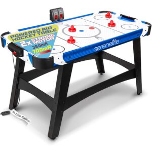 SereneLife 58" Air Hockey Game Table with Motor, Digital LED Scoreboard, Puck Dispenser & Complete Accessories