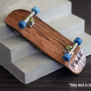 Teak Tuning Prolific Wooden Fingerboard Deck, 33.5mm x 96mm Boxy Shape - Two Tone - 6 Ply with Double Color Mid Plies - Includes Prolific Foam Tape