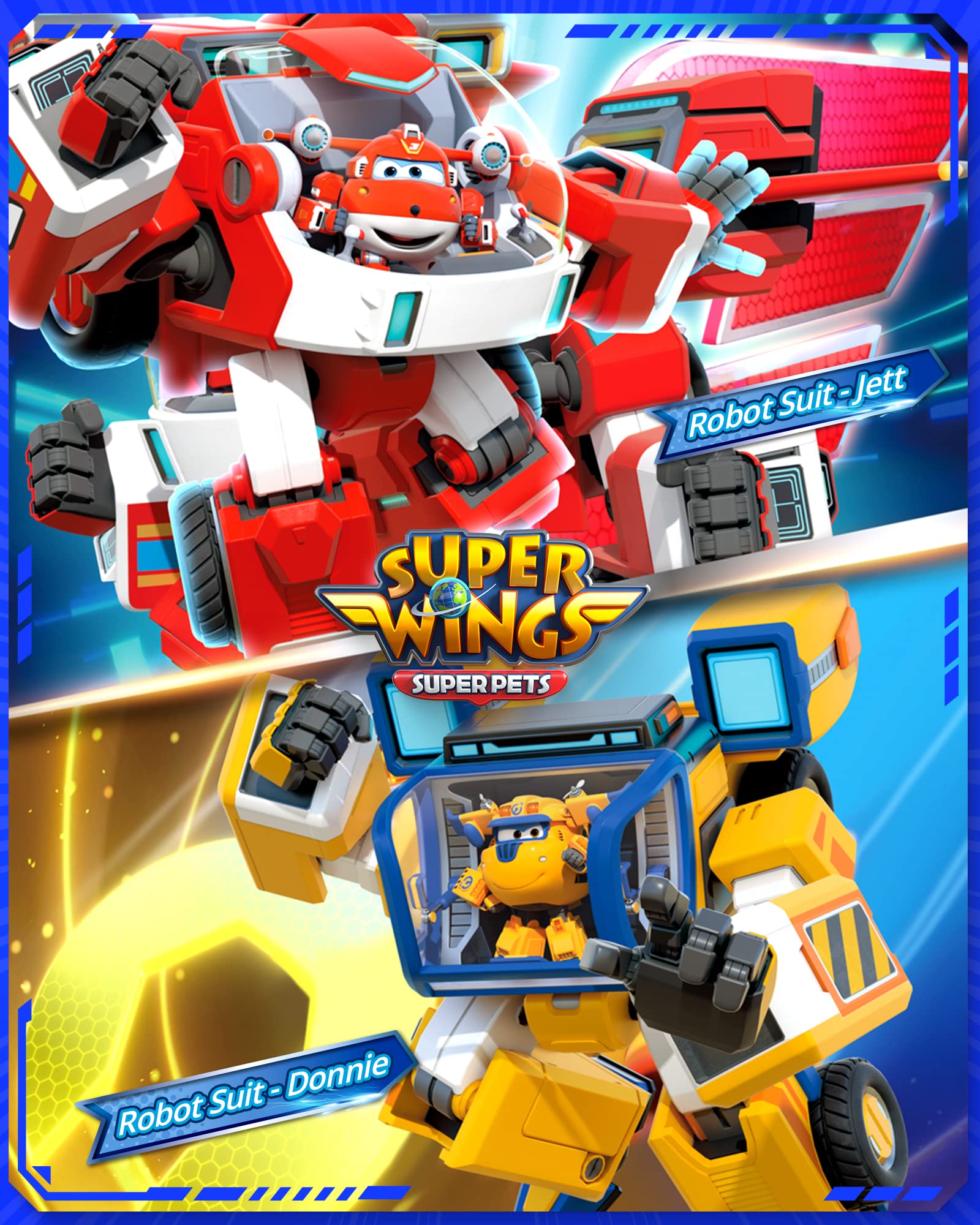 Super Wings Toys 7 Inch Donnie's Transforming Robot from Plane just 15 Steps, Action Figures Toy for Kids Ages 3+, Gift for Preschool Boys and Girls