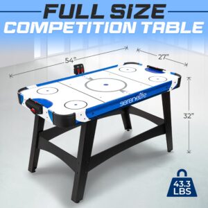 SereneLife 58" Air Hockey Game Table with Motor, Digital LED Scoreboard, Puck Dispenser & Complete Accessories