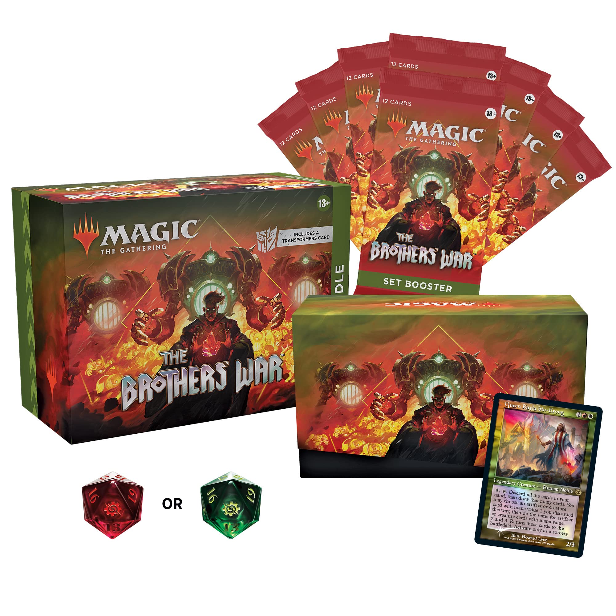 Magic The Gathering The Brothers War Bundle | Transformers Card, 8 Set Boosters, and Accessories