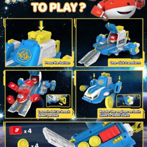 Super Wings Mini World Aircraft Playset, Includes 2" Transform-a-Bot Jett and Gold Coins & Parcels, Preschool Educational Learning Toys for Age 3+, Birthday Gifts for Kids