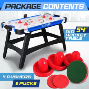 SereneLife 58" Air Hockey Game Table with Motor, Digital LED Scoreboard, Puck Dispenser & Complete Accessories