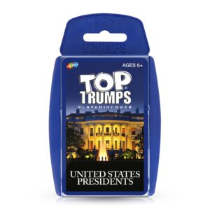 top trumps card game us presidents - family games for kids and adults - learning games - kids card games for 2 players and more - kid war games - card wars - for 6 plus kids