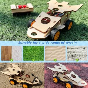 2 in 1 Science Experiment Kits for Kids,STEM Projects DIY Building Remote Control Solar Car Model Kit,3D Puzzles Wooden Motor Set,Assemble Gift Toys for Boys Girls Age 10 11 12 13 14