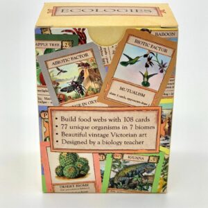 Montrose Biology Ecologies Card Game - Use Science to Build Food Webs in 7 Biomes - Beautiful Vintage Nature Art for The Classroom or Game Night