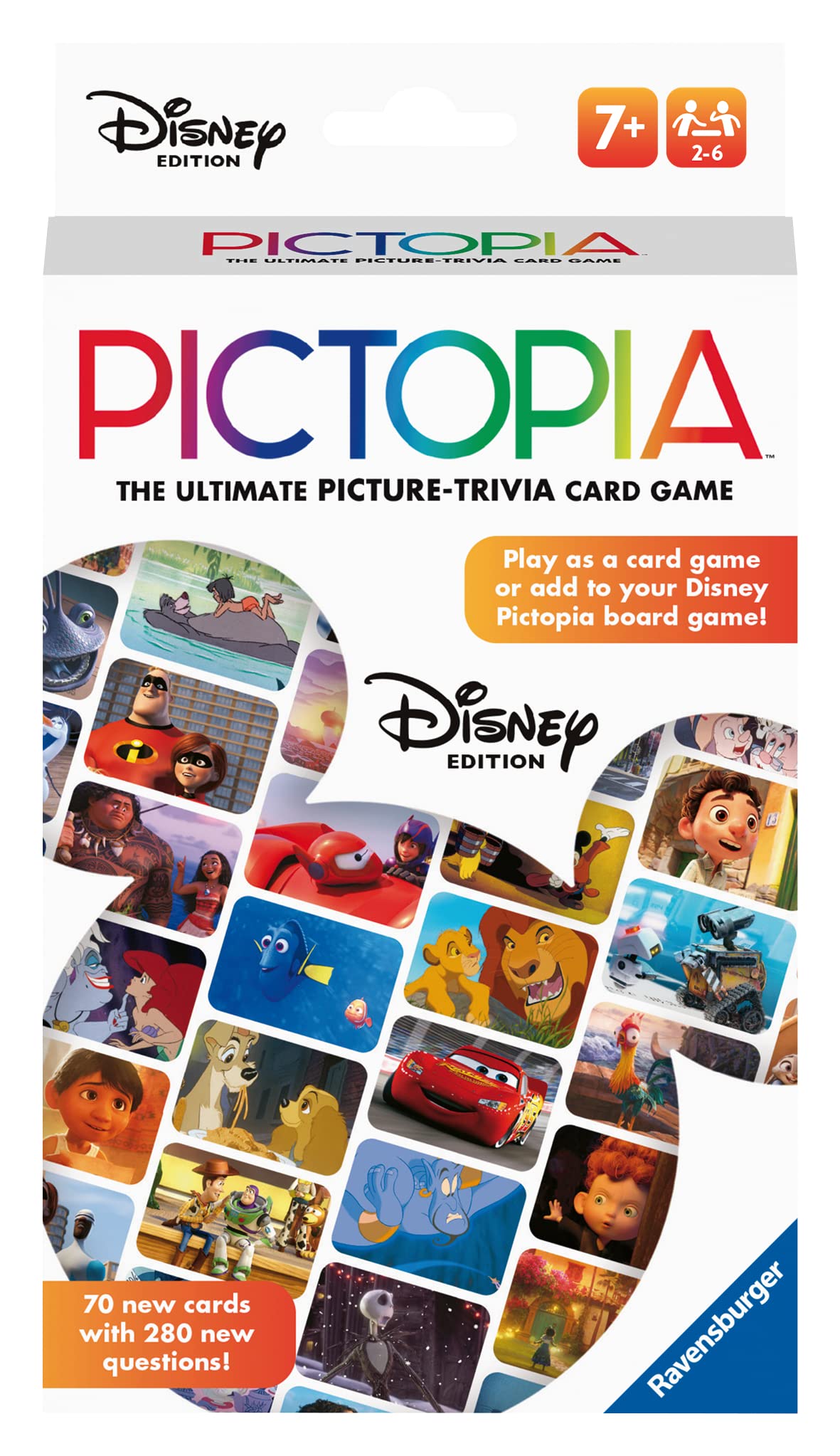 Ravensburger Disney World of Disney Pictopia Card Game - Travel-Sized Trivia Game for Kids and Adults | Educational Fun | Family Bonding Time | Ideal for Ages 7 and Up