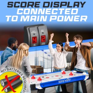 SereneLife 58" Air Hockey Game Table with Motor, Digital LED Scoreboard, Puck Dispenser & Complete Accessories