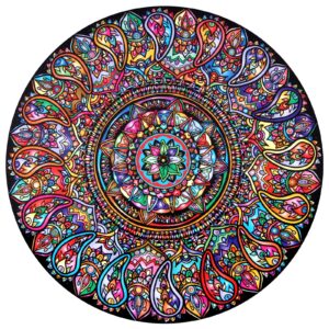 bgraamiens puzzle-mandala petals-1000 pieces round puzzle color challenge jigsaw puzzles for adults and kids(mandala petals)