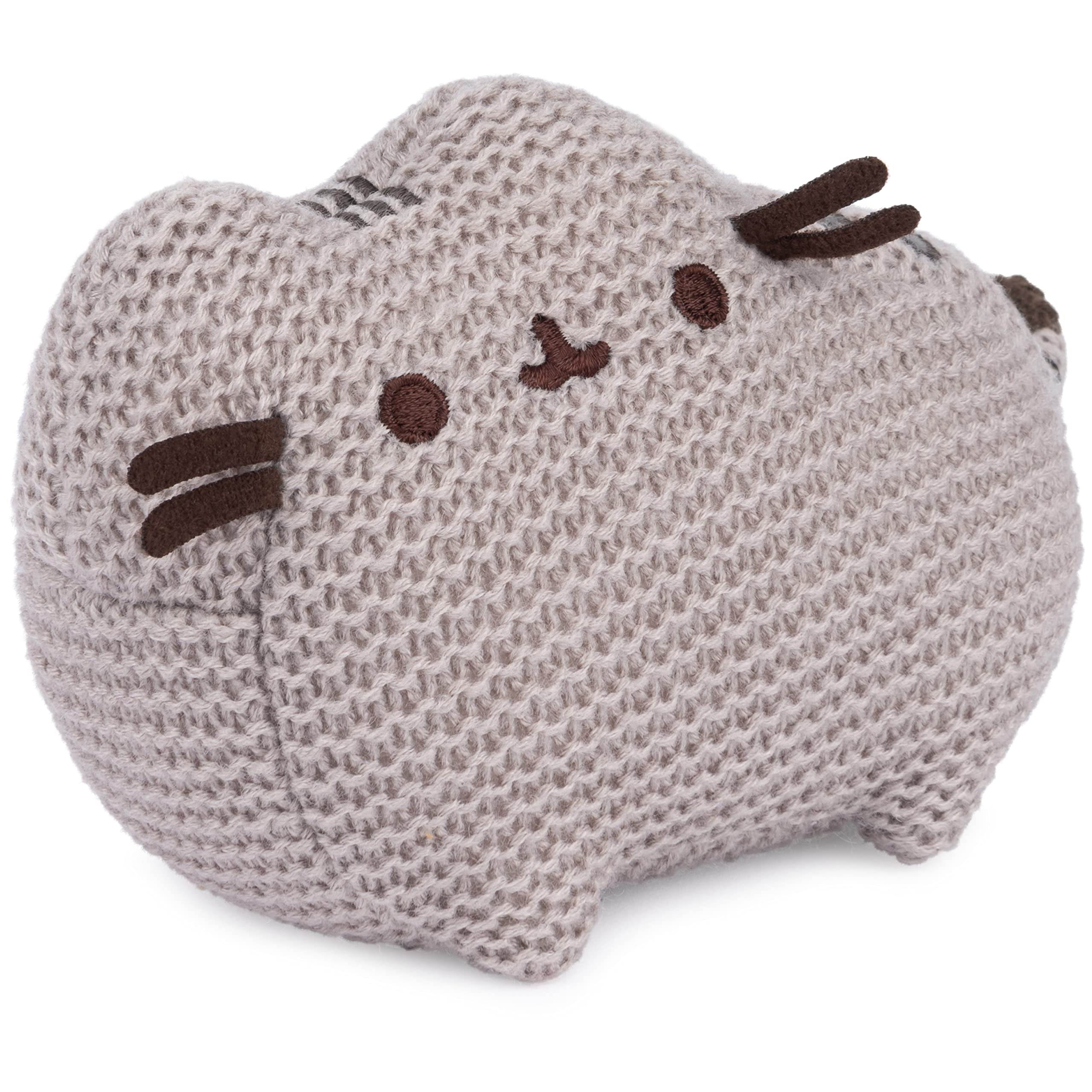 GUND Pusheen The Cat Knit Plush, Stuffed Animal for Ages 8 and Up, Gray, 6”