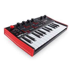 AKAI Professional MPK Mini Play MK3 MIDI Keyboard Controller with Built in Speaker and Sounds Plus Dynamic Keybed, MPC Pads and Software Suite & Focusrite Scarlett Solo 3rd Gen USB Audio Interface