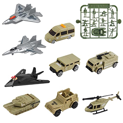 deAO Aircraft Carrier Toy Army Men with Scale Model Warplanes Warships Military Vehicles Battleship Planes Helicopter Trucks Tank Toys for Kids Boys Girls 28 Inches