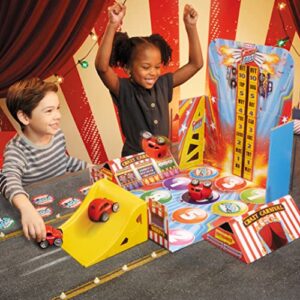 Little Tikes Crazy Fast Flip & Fly Carnival Playset with One Exclusive Pullback Toy Car Vehicle, Goes up to 50ft!