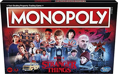 MONOPOLY: Netflix Stranger Things Edition Board Game for Adults and Teens Ages 14+, Game for 2-6 Players, Inspired by Stranger Things Season 4, Multicolor