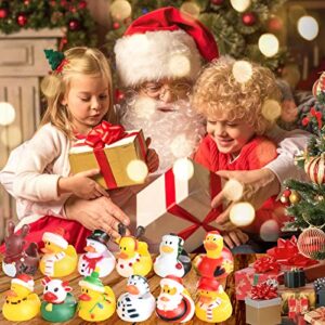 24 PCS Christmas Rubber Ducks for Kids, 2 Inch Bath Toys X-mas Decoration Gift for Boys Girls (Christmas)