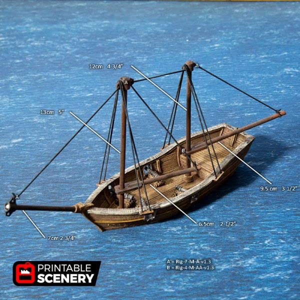 3DEGOS Skiff Ship DND Terrain 28mm for Dungeons and Dragons, D&D, Pathfinder, Warhammer 40k, RPG, Miniature, Tabletop, D and D, Dungeons and Dragons Gifts