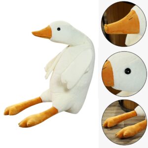 MDXMY 51.2" Goose Stuffed Animal White Swan Throw Plush Pillow Super Soft Sleeping Pillow(Down White, 51.2"