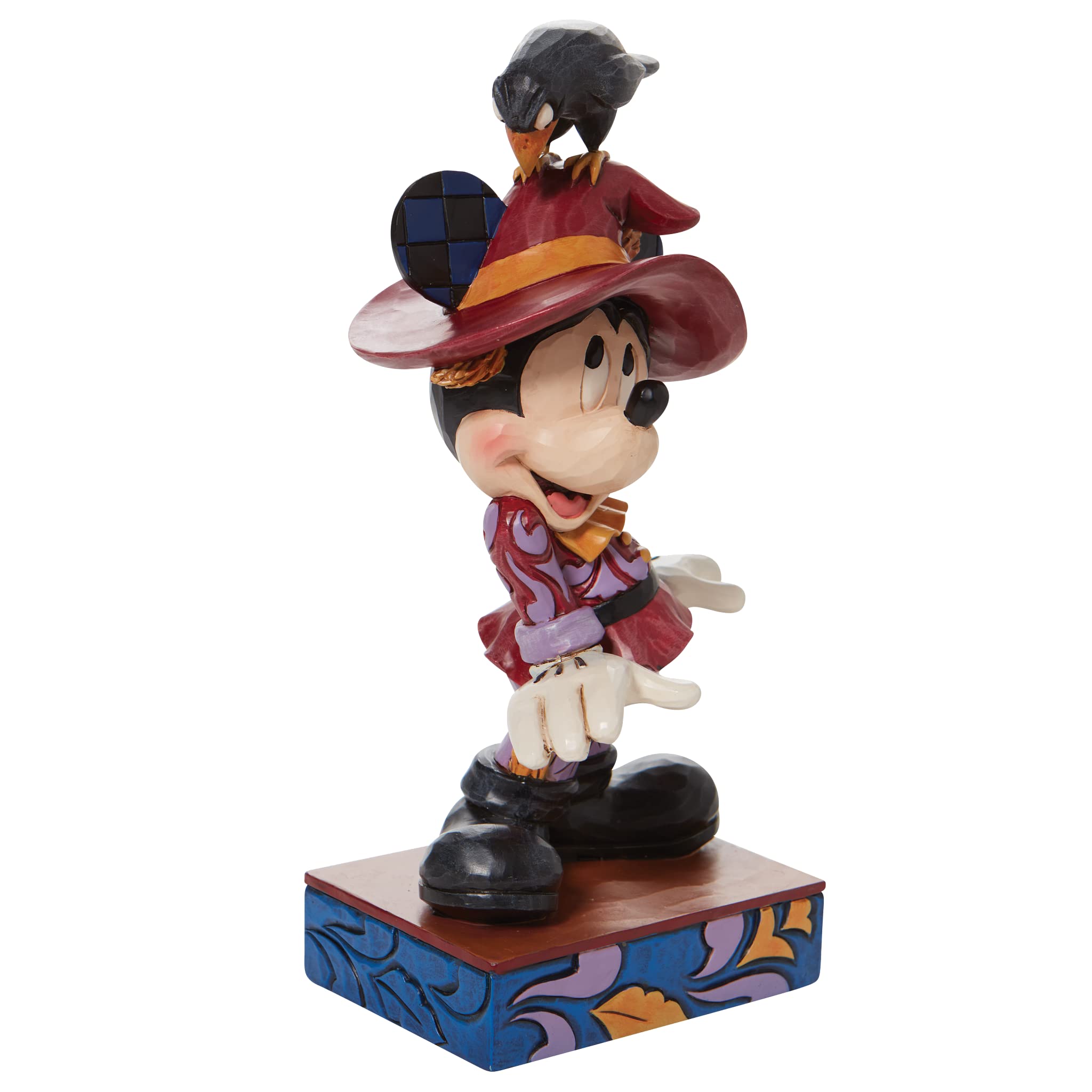 Jim Shore Disney Traditions Harvest Halloween Bule of 2: Scarecrow Mickey Mouse with Crow 6010862 a Scarecrow Minnie Mouse 6010861, Multicolor (4063021)