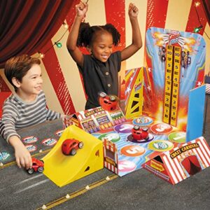 Little Tikes Crazy Fast Flip & Fly Carnival Playset with One Exclusive Pullback Toy Car Vehicle, Goes up to 50ft!