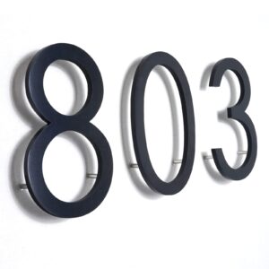 8 Inch House Numbers for Outside mordern, Address Numbers For Houses Large Black Exterior Street Metal House Numbers Floating Mount Or Flush Mount Aluminum Home Door Black Number 7