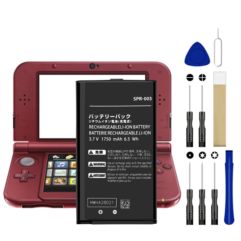 WUHAO Replacement Battery SPR-003 for Nintendo 3DS XL Console SPR-001 RED-001 SPR-001 Battery with Tool Repair Kit