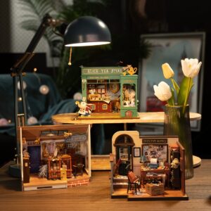 ROBOTIME DIY Miniature House Kit - 1:20 Scale Dollhouse Room Kit with LED Light - Mini House Kit with Furniture Best Birthday Gift