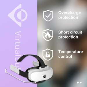 VirtualBuff Elite Strap with 8000mAh Battery Pack for Oculus Quest 2 VR Headset Accessories, Doubled Playtime and Enhanced Comfort, Fast Charging, LED Battery Level Indicator