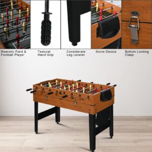 RayChee 4ft 7-in-1 Multi Game Table Set for Home, Game Room, Friends & Family w/Hockey, Pool, Foosball, Ping Pong, Shuffleboard, Chess and Backgammon, Combo Game Table for Adults & Kids