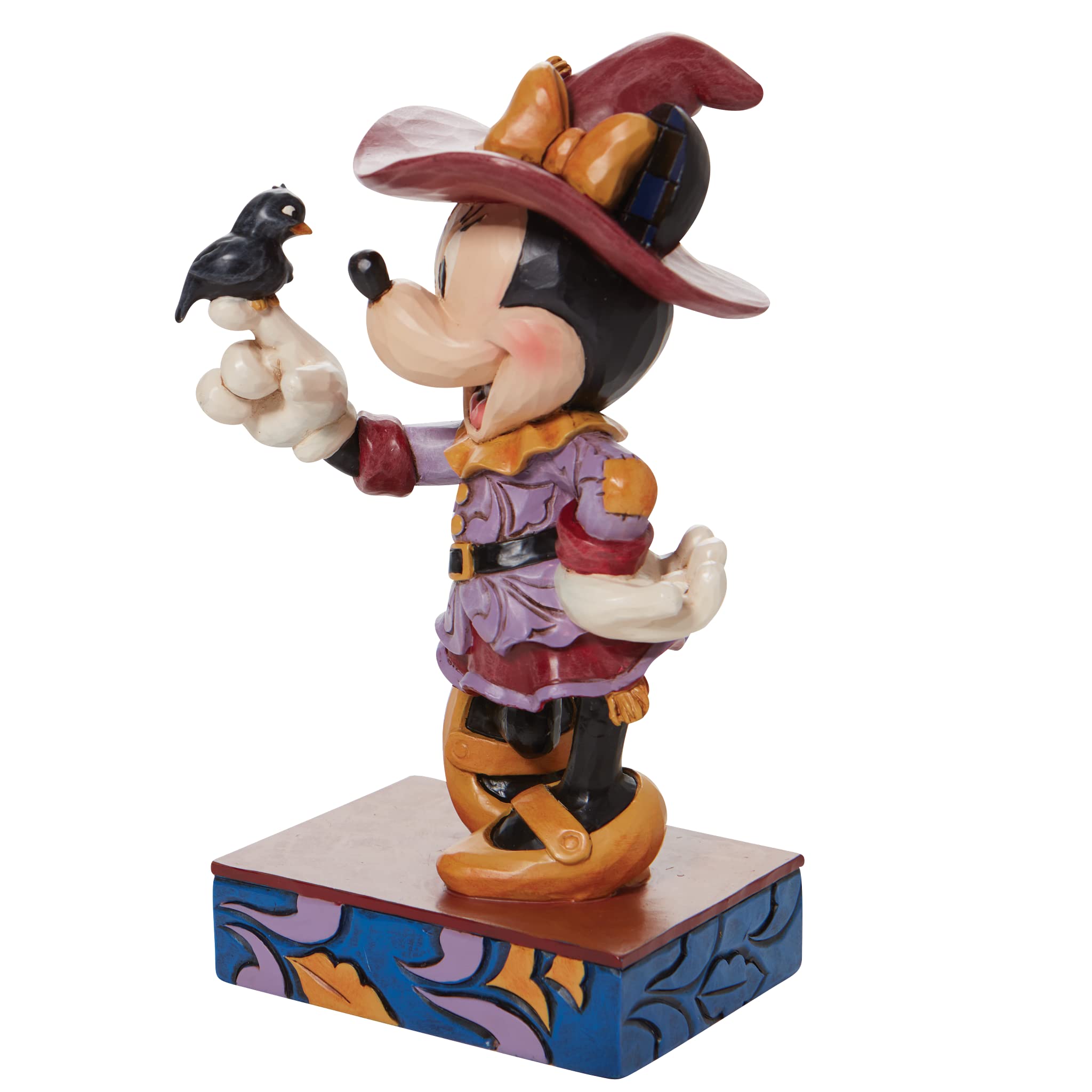 Jim Shore Disney Traditions Harvest Halloween Bule of 2: Scarecrow Mickey Mouse with Crow 6010862 a Scarecrow Minnie Mouse 6010861, Multicolor (4063021)