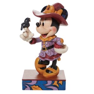 Jim Shore Disney Traditions Harvest Halloween Bule of 2: Scarecrow Mickey Mouse with Crow 6010862 a Scarecrow Minnie Mouse 6010861, Multicolor (4063021)