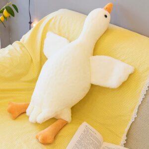 MDXMY 51.2" Goose Stuffed Animal White Swan Throw Plush Pillow Super Soft Sleeping Pillow(Down White, 51.2"