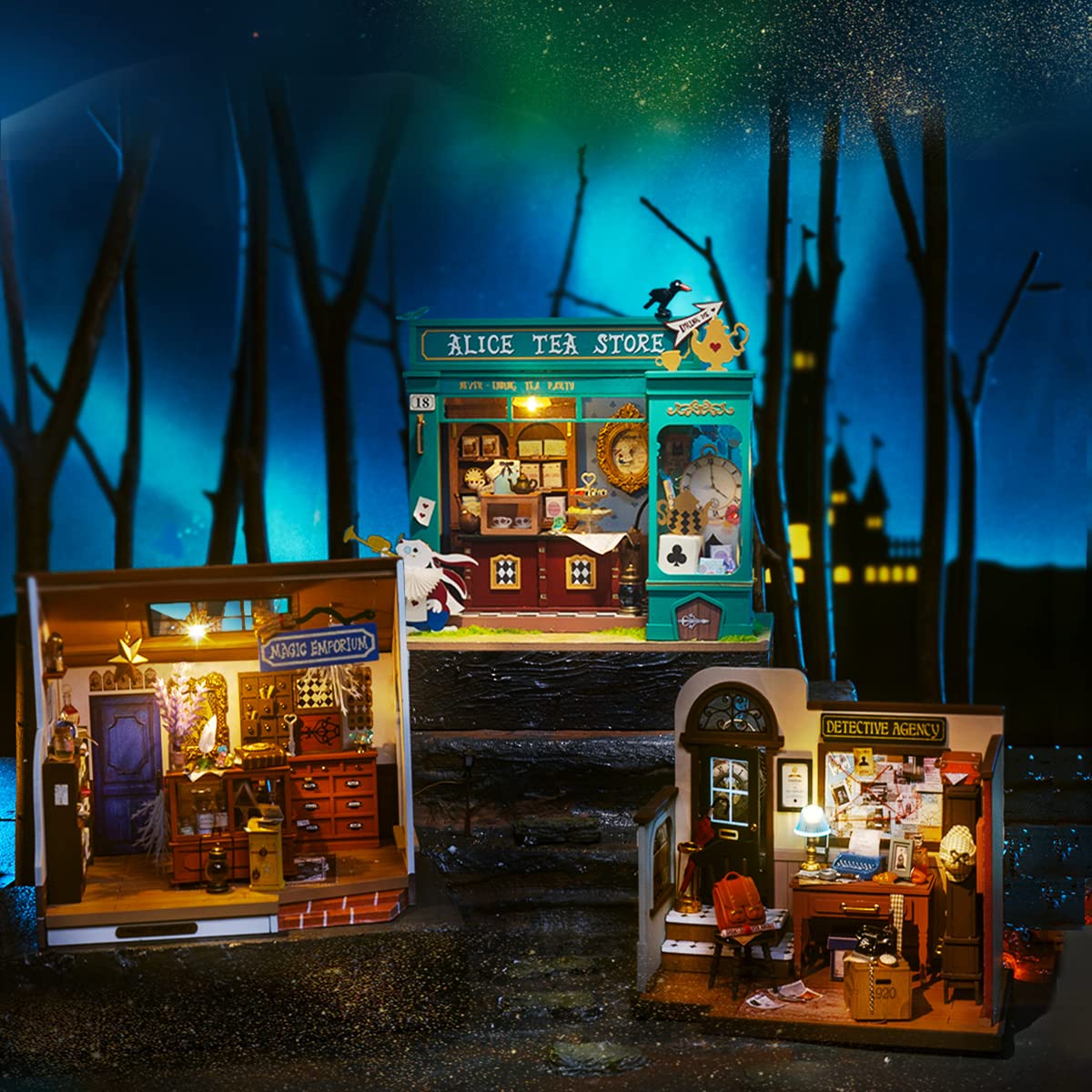 ROBOTIME DIY Miniature House Kit - 1:20 Scale Dollhouse Room Kit with LED Light - Mini House Kit with Furniture Best Birthday Gift