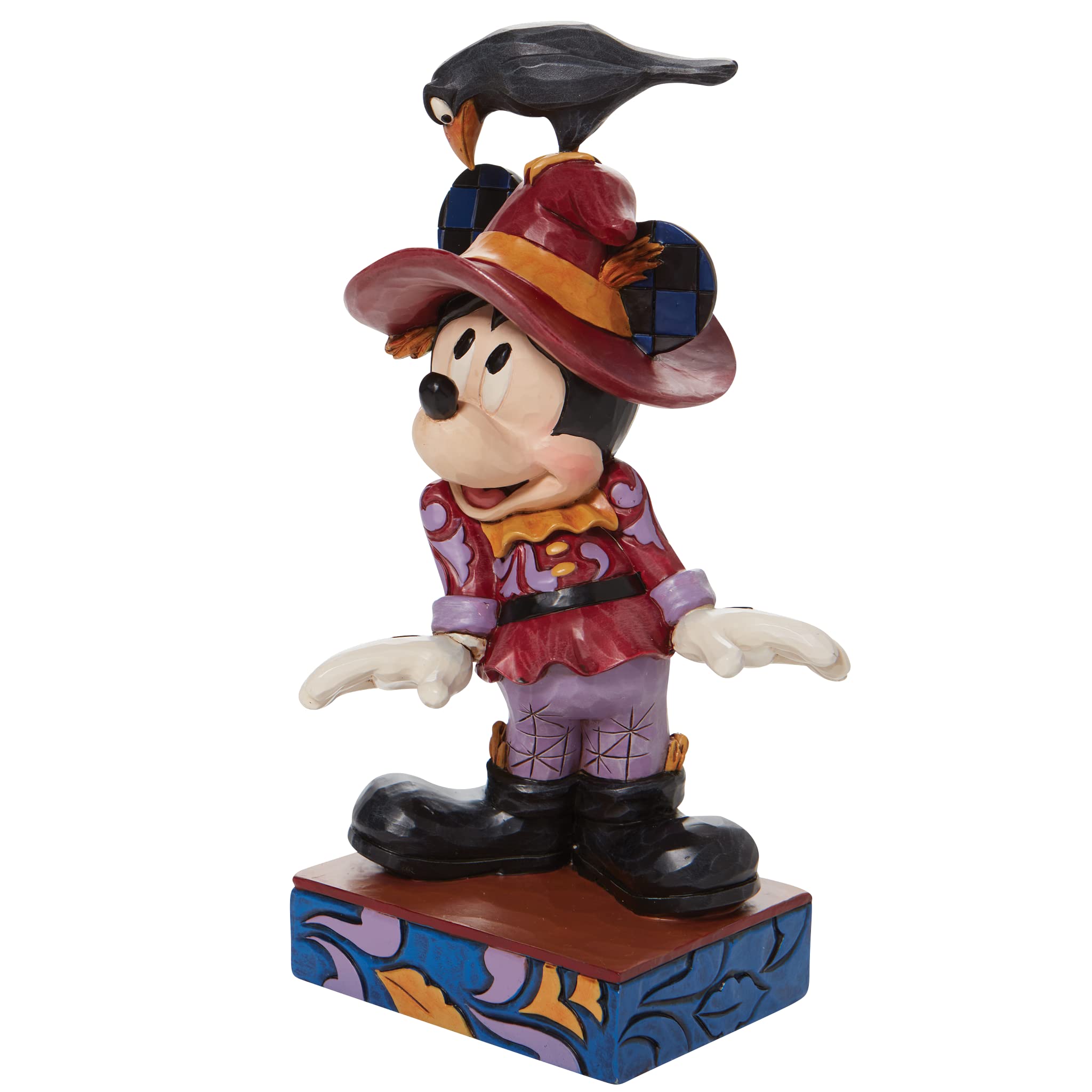 Jim Shore Disney Traditions Harvest Halloween Bule of 2: Scarecrow Mickey Mouse with Crow 6010862 a Scarecrow Minnie Mouse 6010861, Multicolor (4063021)