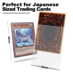 Clear Yu-gi-oh Card Sleeve 200 Pack, Japanese Small Card Sleeves Photocard Sleeves 62x89mm, Back Textured Perfect Shuffling, Protect Your Japanese Sized Trading Cards Kpop Photocard Never Tear