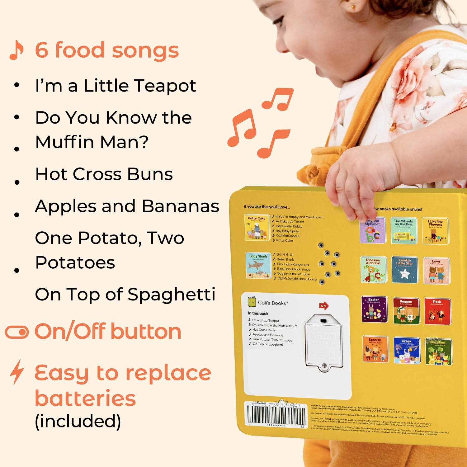 Cali's Books I'm a Little Teapot Interactive Musical Book for Toddlers 1-3 | Books for 1 Year Old | Sound Book for Toddlers | Singing Books for Toddlers 1-3