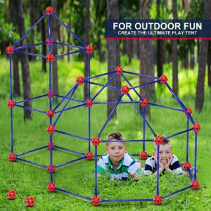 OleFun Fort Building Kit for Kids 4,5,6,7,8+Year Old Boys & Girls, 140 pcs, Creative STEM Building Toys for DIY Castles, Tunnels, Play Tent, Ideal Gift for Aged 5-8