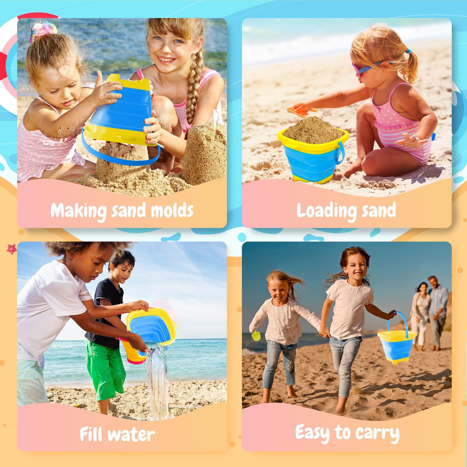 TOY Life Beach Toys for Kids Ages 4-8, Sand Toys for Toddlers 1-3, Beach Toys for Toddlers 1-3, Kids Beach Toys for Kids Ages 8-12, Sandbox Toys, Sand Castle Building Kit, Sand Toys for Kids Ages 4-8