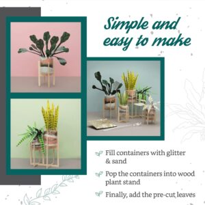 Craft Crush Faux Plant Sand Craft Kit - DIY Home Decor for Desk, Dresser & Office