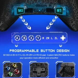 Svetaecho Wireless Switch Controller for Nintendo Switch Controller/Lite/OLED-LED Wired Windows PC Game Joysticks-Wireless PC IOS Android Remote with Cool RGB/Programmable Nintendo Switch Accessories